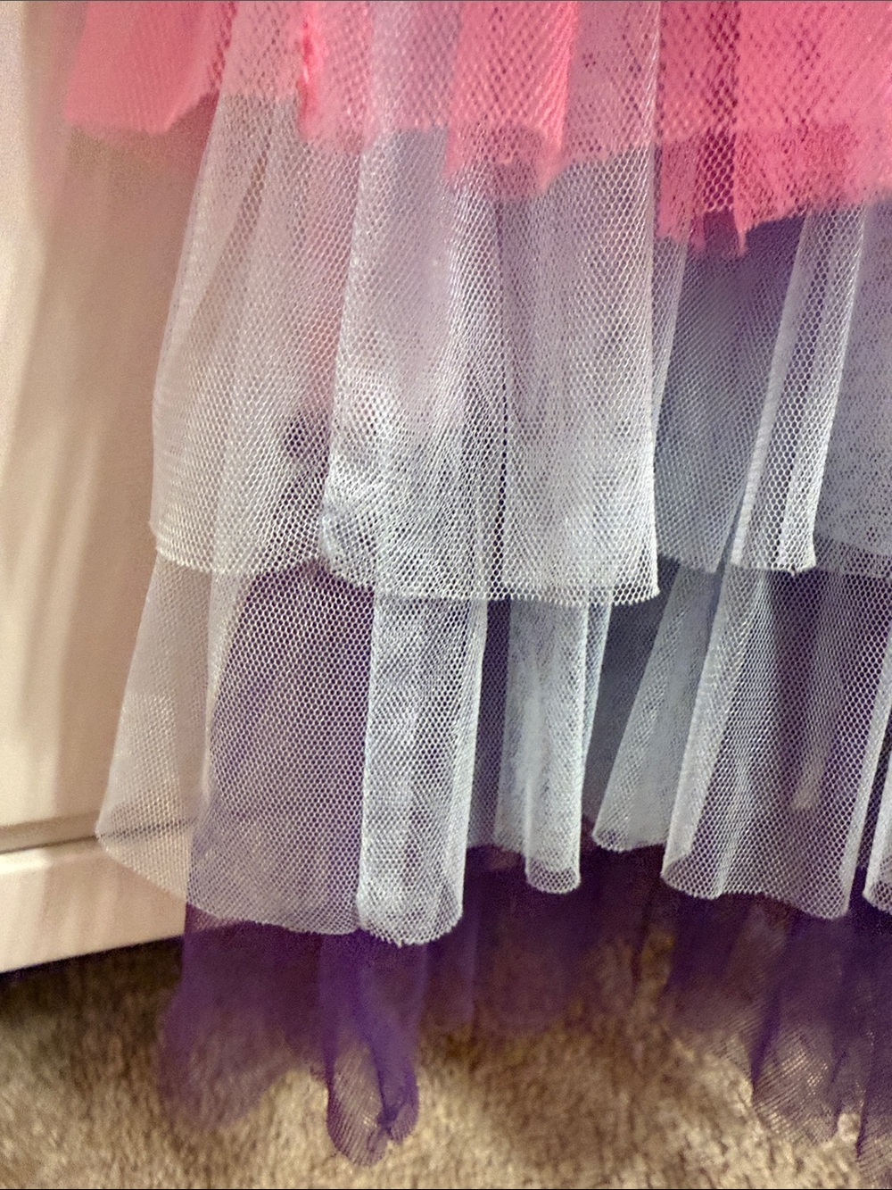 Girls Mermaid Scales Tulle Dress in Blue & Pink - Picture 4 of 5